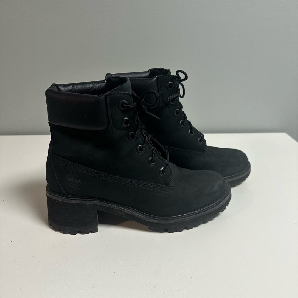 Women’s Timberland Black Heeled Boots size 7.5 - Picture 3 of 6